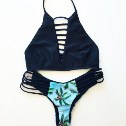 Sexy Two-piece Split Printing Bikini Swimsuit Sf72702jl on Luulla
