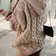  Hooded Long Sleeve Cardigan Sweater Coat WP091901RB