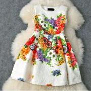 Slim Printed Sleeveless Dress #LK092201