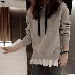 Loose large size long-sleeved hooded sweater coat SF111205JL