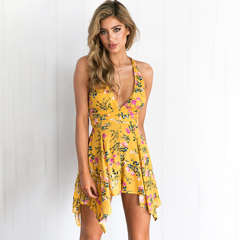 short mustard yellow sleeveless dress