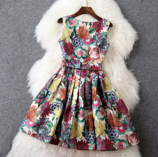 Fashion Butterfly Print Sleeveless Dress SF30402LJ on Luulla