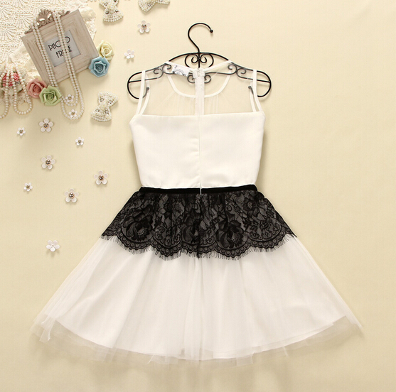 Sweet Net Yarn Stitching Lace Vest Dress SF110513JL on Luulla
